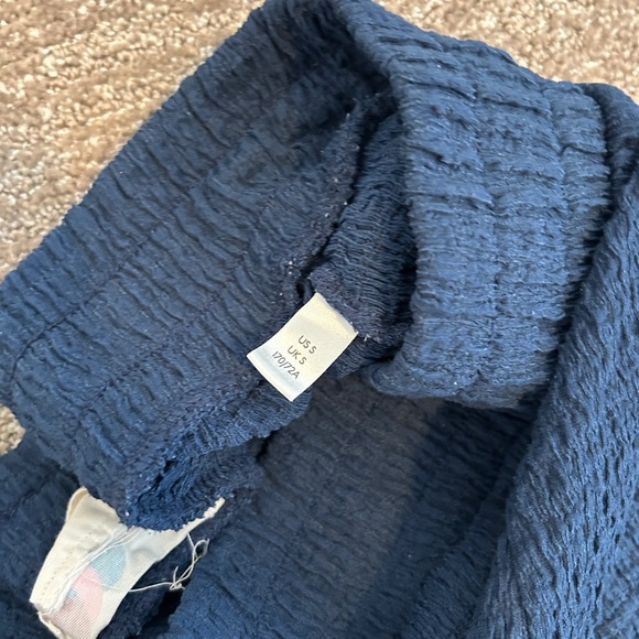 Free People Beach Navy Flowey Pants - Picture 4 of 6